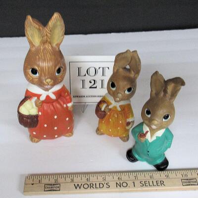 Three Vintage Japan Paper Mache Type Rabbits