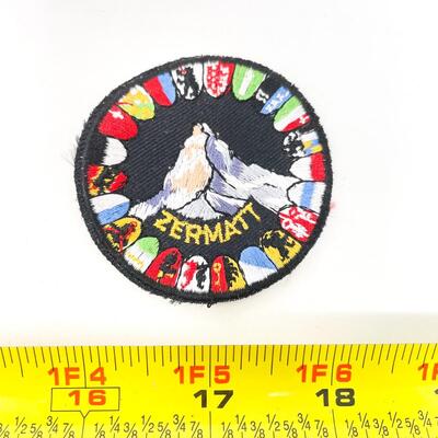 SMALL ROUND ZERMATT SWITZERLAND SOUVENIR BADGE/PATCH #1