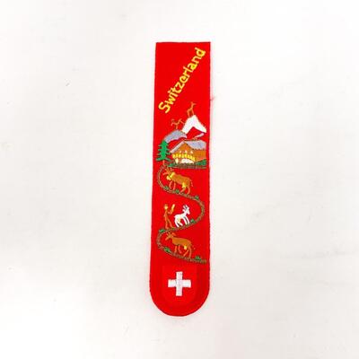 SWITZERLAND BOOKMARK STYLE SOUVENIR BADGE/PATCH
