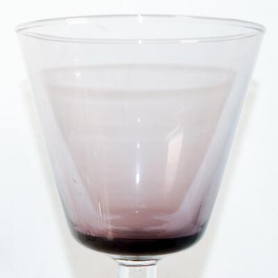 Set of 4 Purple Amethyst Glass Wine Goblets
