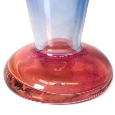 Tall Iridescent Art Glass Vase