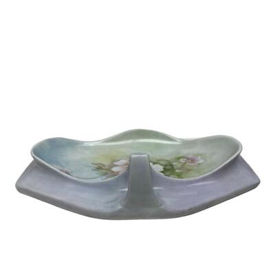 Porcelain Handled Floral Painted BonBon Dish