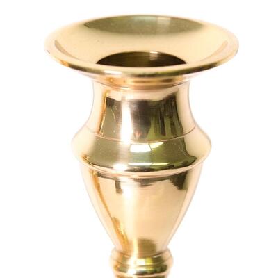 Pair of Brass Color Metal Candlesticks, 11"