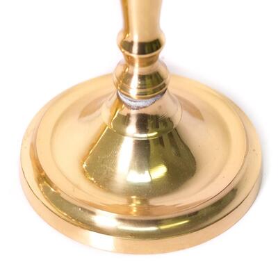 Pair of Brass Color Metal Candlesticks, 11"