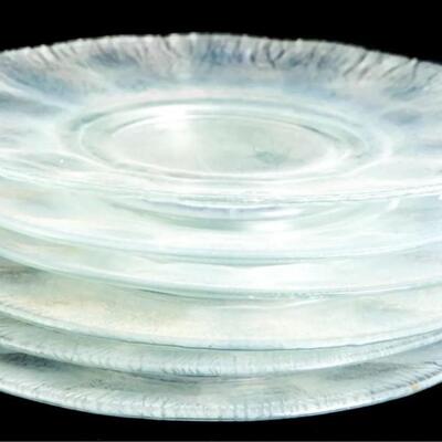 Set 6 Fenton Persian Pearl Stretch Glass Plates