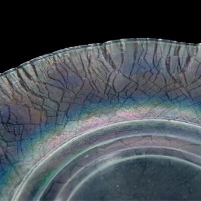 Set 6 Fenton Persian Pearl Stretch Glass Plates