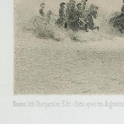 2 Mid 19th C Paris Lithographs by Philippe Benoist