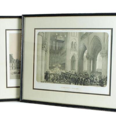 2 Mid 19th C Paris Lithographs by Philippe Benoist
