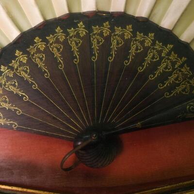 Victorian Continental Silk Embroidered Fan W/ Bee