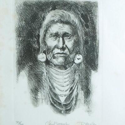 Engraving Chief Joseph, Nez Perce Tribe