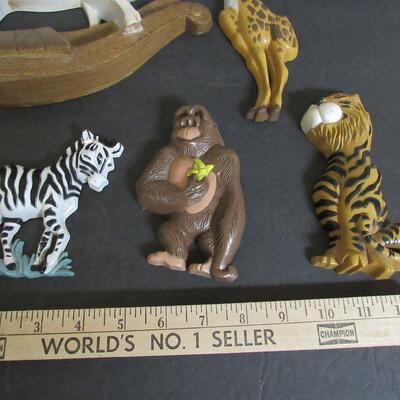 Lot of Burwood Hard Plastic Animals, 1995, and Horse, 1988