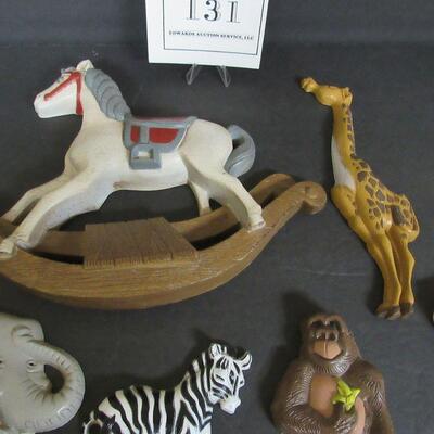 Lot of Burwood Hard Plastic Animals, 1995, and Horse, 1988