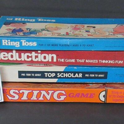 Vintage Games, Ring Toss, the Sting, Top Scholar, Deduction