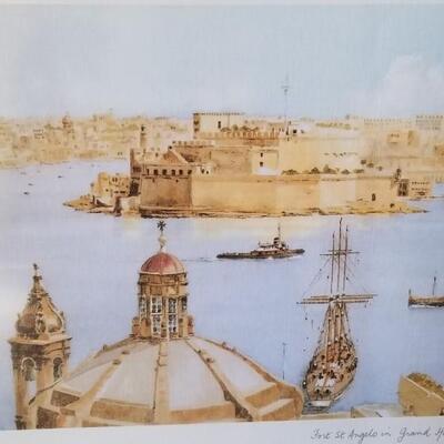 Lot #97  Framed Print - "Fort St. Angelo in the Grand Harbor, Malta - dated 2009