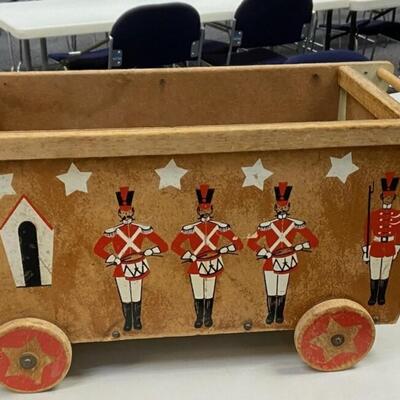 Vintage Drummer Boy Wooden Wagon