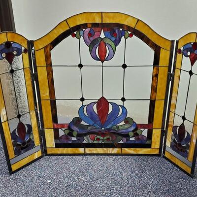 Stained Glass Fireplace Screen