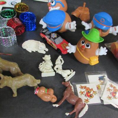 Lot of Vintage and Newer Small Toys, Stickers, Etc