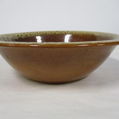 Brown Drip Stoneware Pottery Bowl