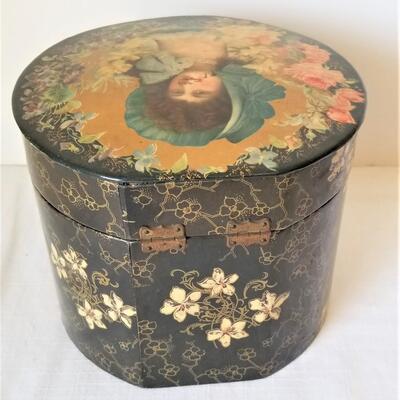 Lot #100  Antique Celluloid Men's Collar Box filled with antique shirt collars