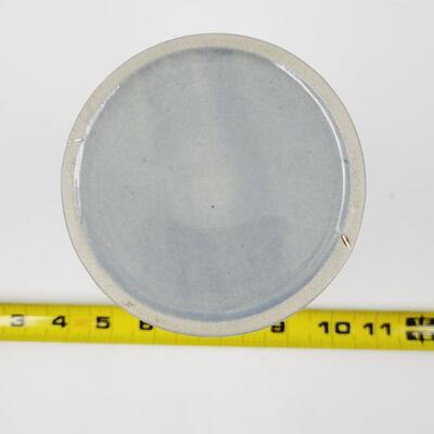 GLAZED POTTERY BLUE GREY SMALL CROCK