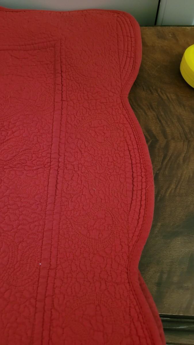 Lot 210 Red Quilted Throw Blanket