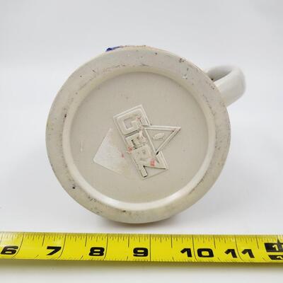 HAND PAINTED GERZ FLOWERED BEER STEIN
