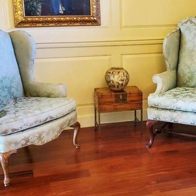 Hold until2:00 Sun $100 each for wing chairs