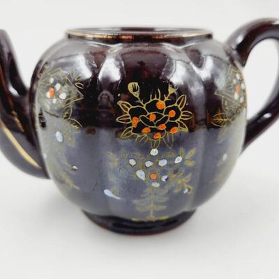VINTAGE HAND PAINTED CERAMIC TEA KETTLE
