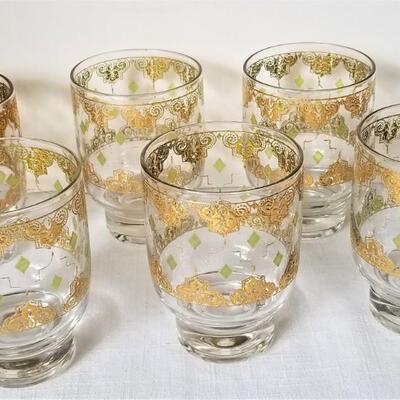 Lot #108  Set of 6 Mid-Century CULVER Bar Glasses