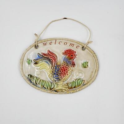 WELCOME ROOSTER WALL HANGING