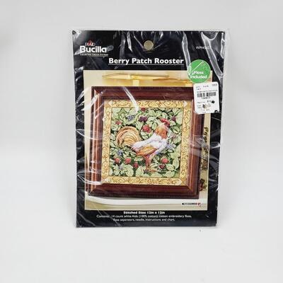 PAUL BRENT BERRY PATCH ROOSTER CROSS STITCH KIT