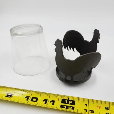 ROOSTER METAL CANDLE HOLDER VOTIVE
