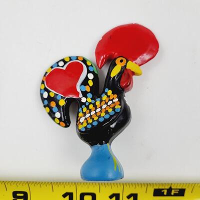 PAPER MACHE STYLE ROOSTER & FRIEND