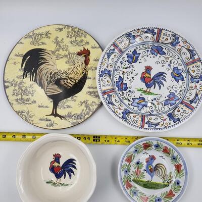 ROOSTER DECORATIVE PLATE & BOWL BUNDLE
