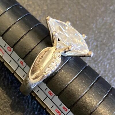 Sterling .925 Ring with CZ Diamond Marquis Size 8