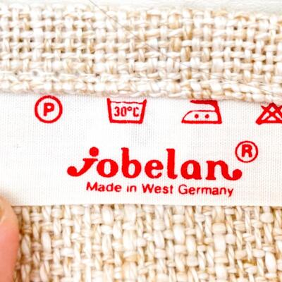 VINTAGE JOBELAN EMBROIDERED FLORAL FABRIC SQUARE/TAPESTRY - WEST GERMANY