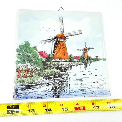 6â€ DELFT HOLLAND HAND-PAINTED WINDMILL CERAMIC TILE