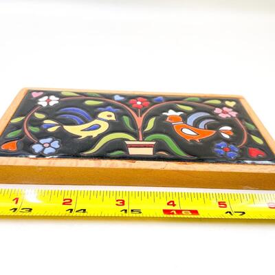 6.5â€ TERRACOTTA FOLK ART DECORATIVE TILE - DELPHI, GREECE