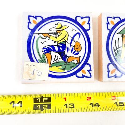 2.5â€ DECORATIVE SPANISH TILES SET OF 2 - SEVILLE