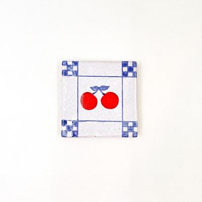 4â€ DECORATIVE CHERRY TERRACOTTA TILE - BRASIL