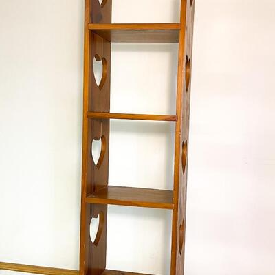 SOLID WOOD SKINNY SHELF W/ HEART CUT-OUTS