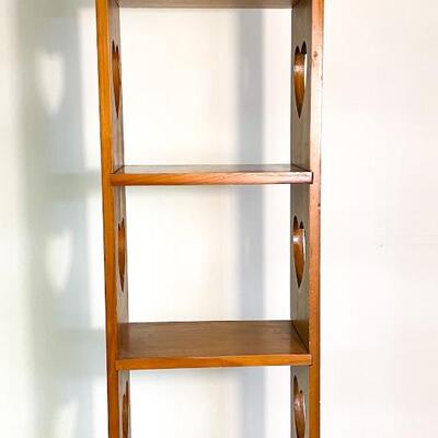 SOLID WOOD SKINNY SHELF W/ HEART CUT-OUTS