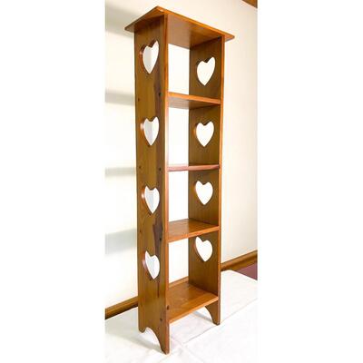 SOLID WOOD SKINNY SHELF W/ HEART CUT-OUTS