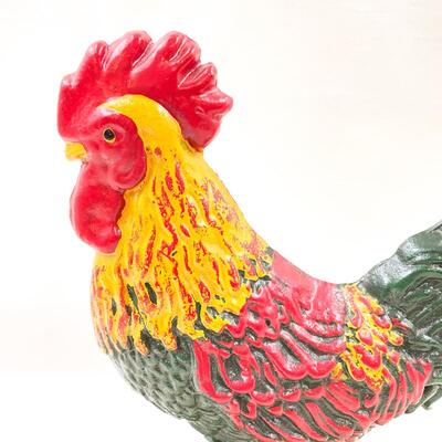 LARGE 12â€ IRON ROOSTER DECOR