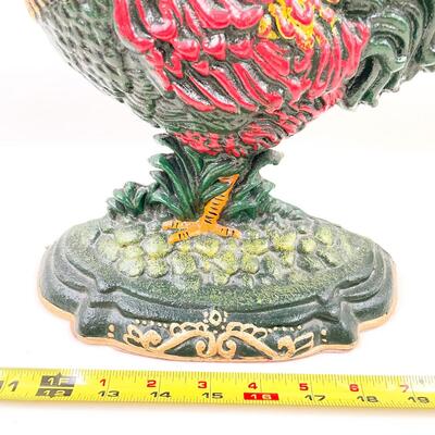 LARGE 12â€ IRON ROOSTER DECOR