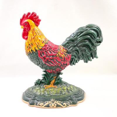 LARGE 12â€ IRON ROOSTER DECOR