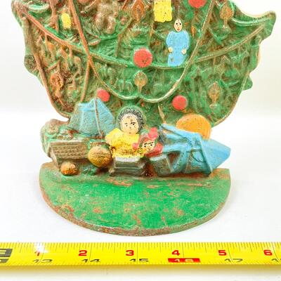 VINTAGE 11â€ CAST IRON CHRISTMAS TREE DECOR