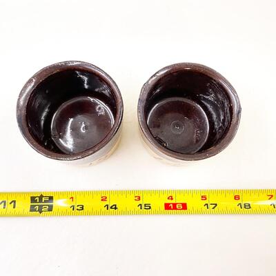 MINI BROWN STONEWARE RAMEKINS SET OF 2