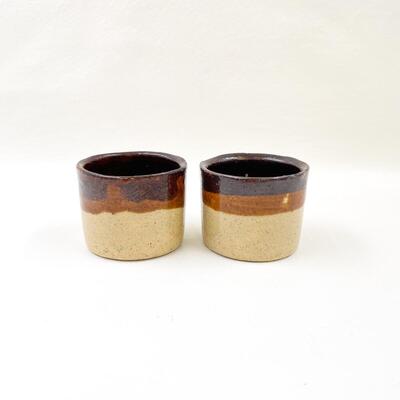 MINI BROWN STONEWARE RAMEKINS SET OF 2