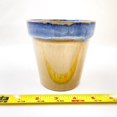 4â€ STONEWARE FLEUR DE LIS POT/CROCK